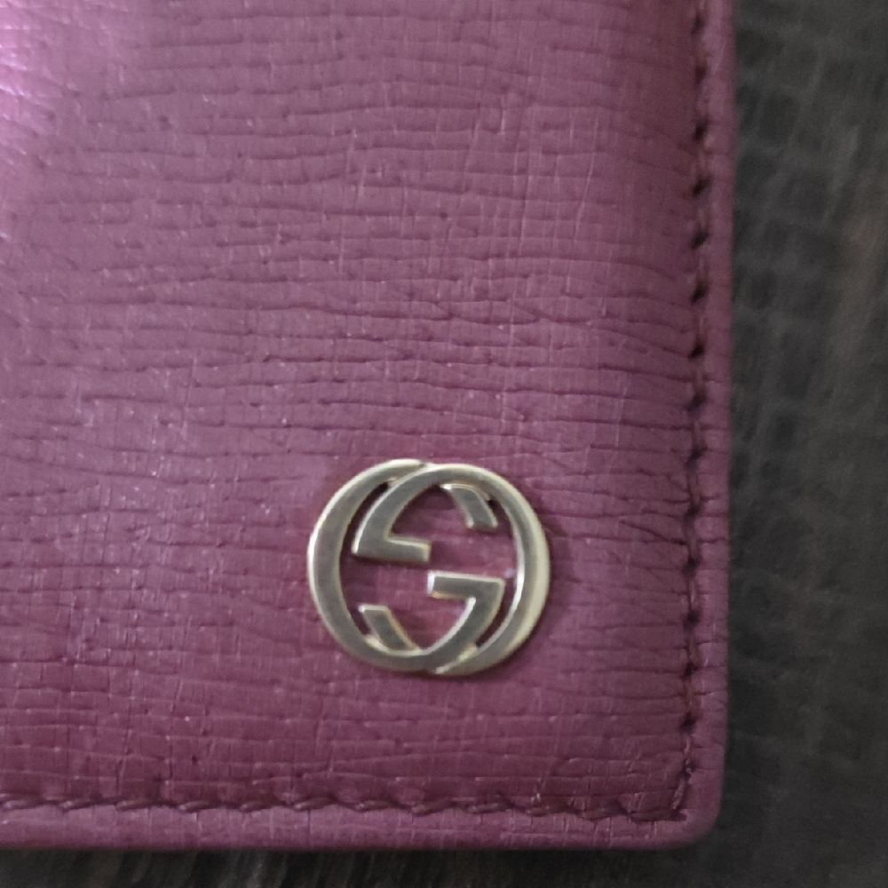 Gucci Rosso Ancora red and pink card/id Bifold Holder - Picture 5 of 12